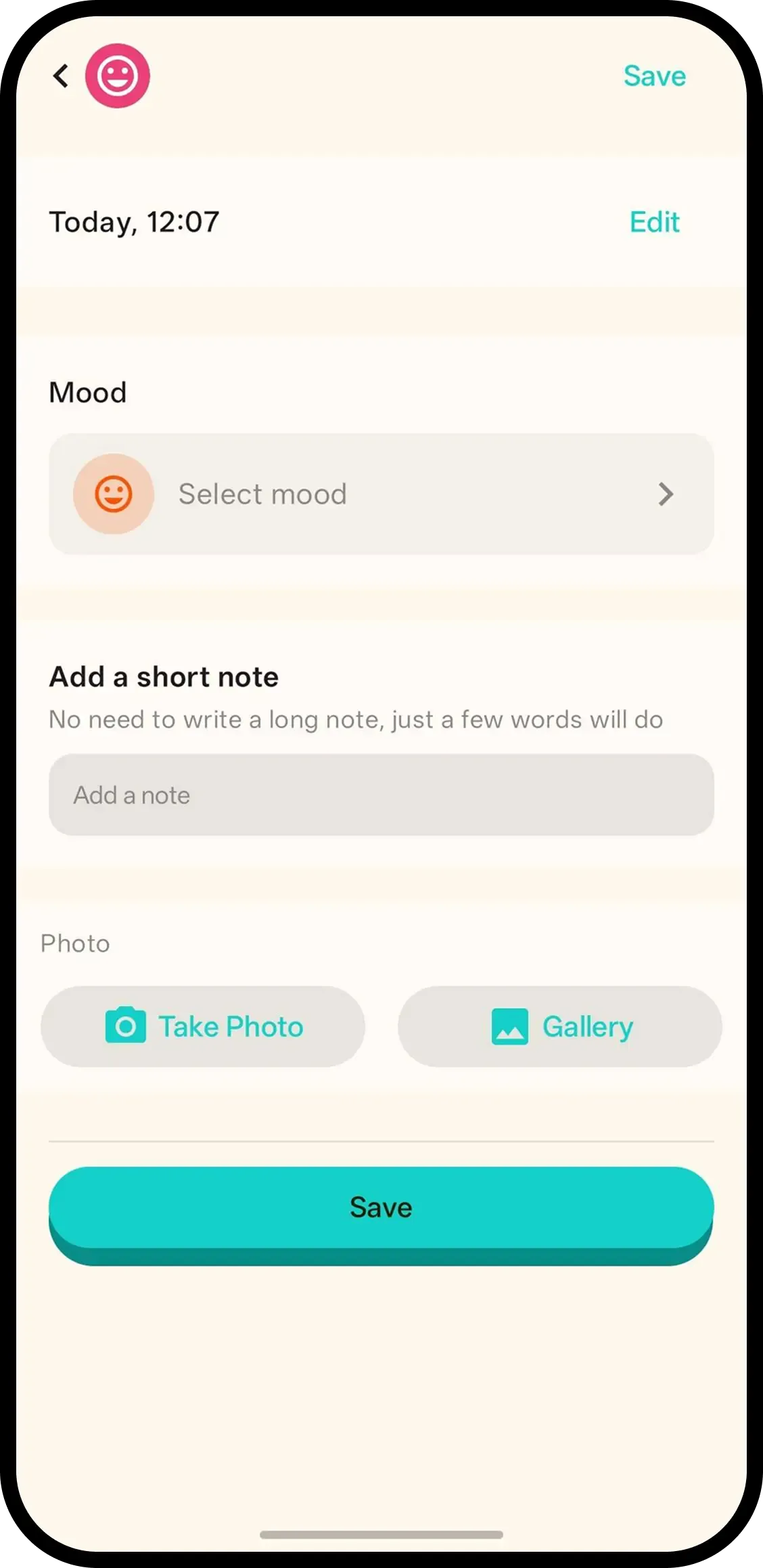 Mood detail with the mood picker