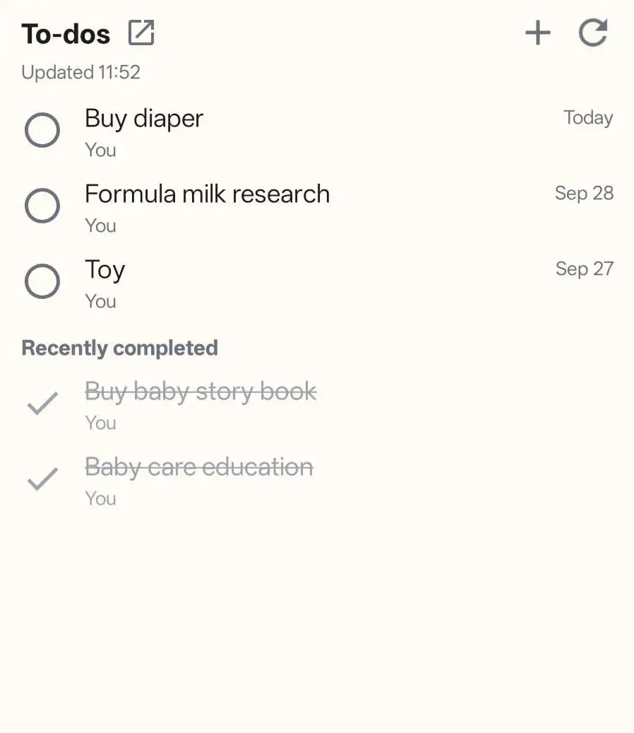 Todo widget in large size
